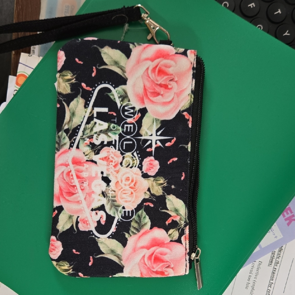 Floral Wristlet with Pink Roses